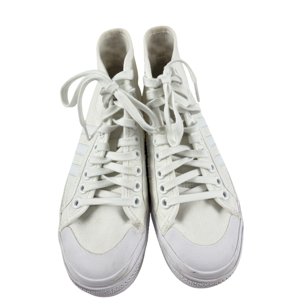 Adidas Nizza Platform High Top Sneakers Womens Size 8 White Canvas FY2782